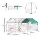 Pet Playpen with Steel Cover with Doors, 220x103x103cm - Borge' Group Limited