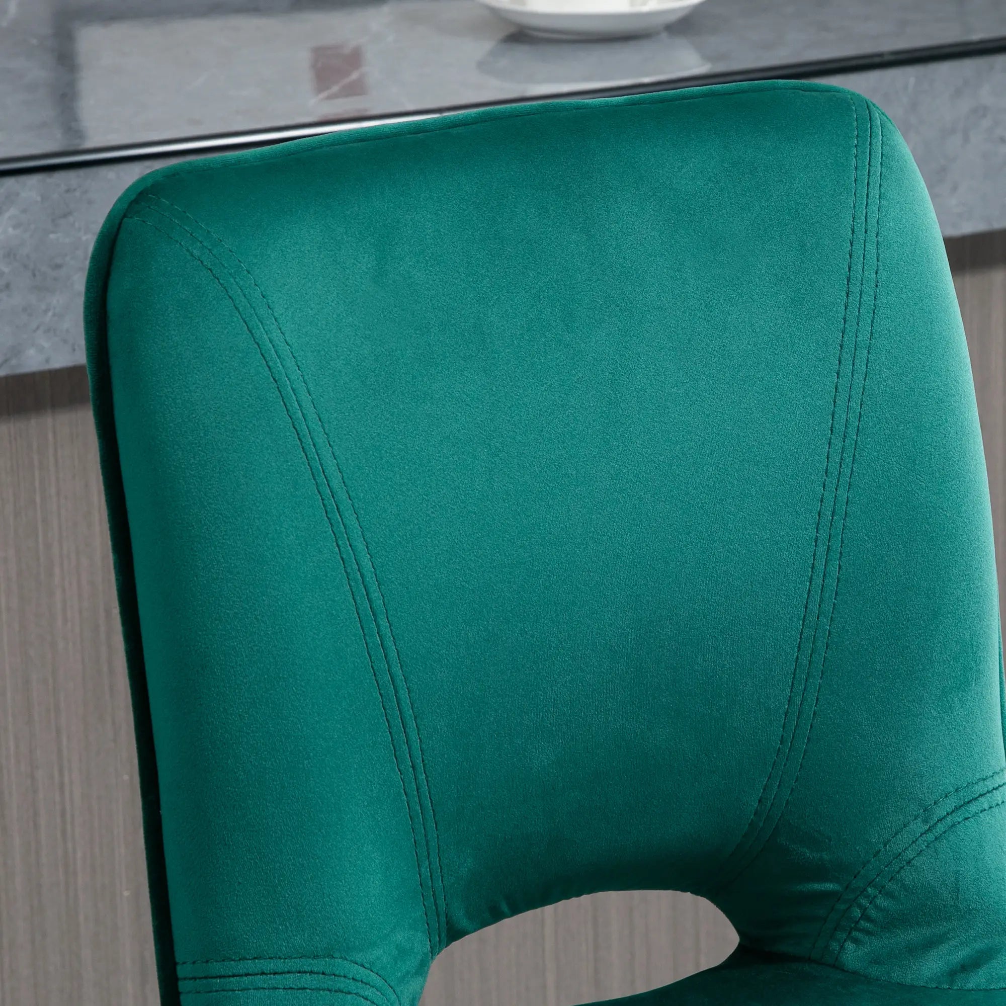 Set of 2 Modern Swivel Bar Stools with High Backrest and Footrest, Height-Adjustable Padded Kitchen Stools in Green Fabric, 41x51x97-117cm