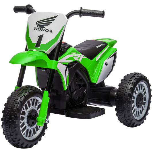 Honda CRF450RL Licensed 3-Wheel Electric Motorcycle for Kids, Age 18-36 Months, Green