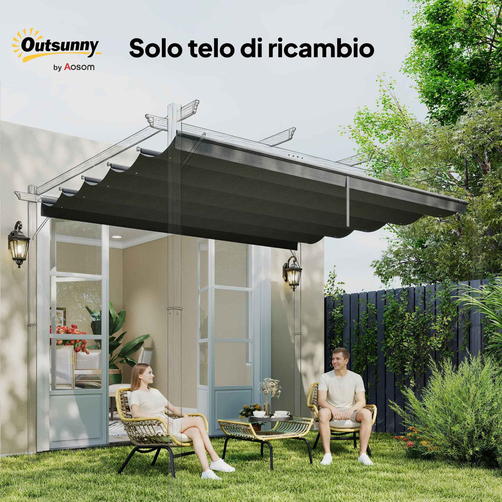 Outsunny 10-Hole Garden Gazebo Replacement Canopy, Breathable Polyester Cover, Grey