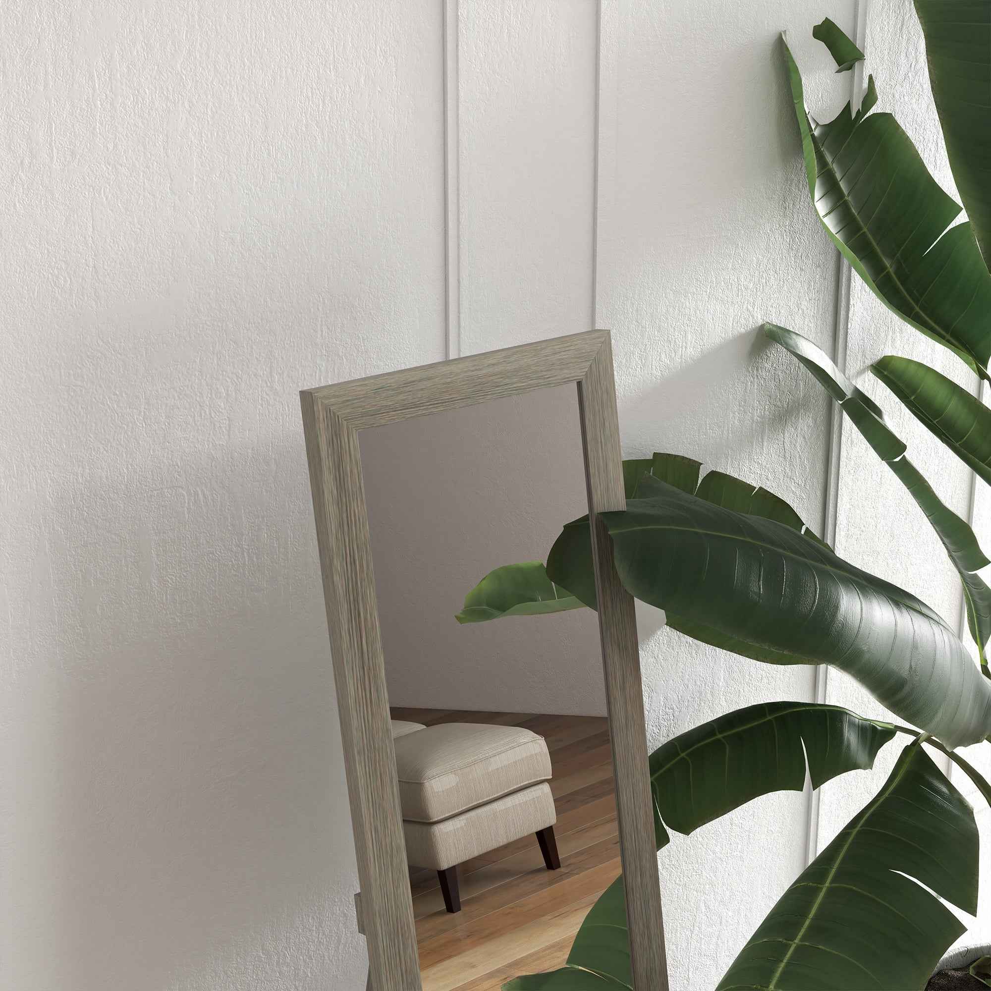 HOMCOM Modern Full-Length Floor Mirror, 37x157 cm, Grey