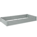 Outsunny Outdoor Steel Planter with Open Bottom and Reinforced Edges, 240x120x30 cm, Silver