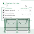 Outsunny Greenhouse for Vegetables and Vegetables with 2 PE and PVC Covers, Steel Structure - Green 180x90x90cm
