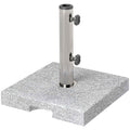 Outsunny 21kg Granite Square Umbrella Base with Handles and 2 Adjustable Knobs, Grey