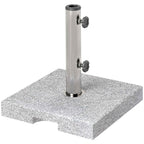 Outsunny 21kg Granite Square Umbrella Base with Handles and 2 Adjustable Knobs, Grey