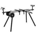 DURHAND Universal Extendable and Foldable Mitre Saw Stand, 150kg Capacity, Black and Silver