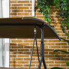 3 Seater Garden Swing with Adjustable Cover, Steel and Polyester, 172x110x153 cm, Brown and Grey