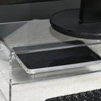 24" Max PC Monitor Stand with 2 Open Shelves, Transparent Acrylic, 50.8x19x12 cm