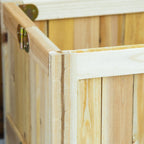 Foldable Outdoor Wooden Planter with Drainage Base, 70x30x25cm - Borge' Group Limited