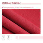 4x2.5m Hand Cranked Metal and Aluminum Outdoor Awning, Dark Red