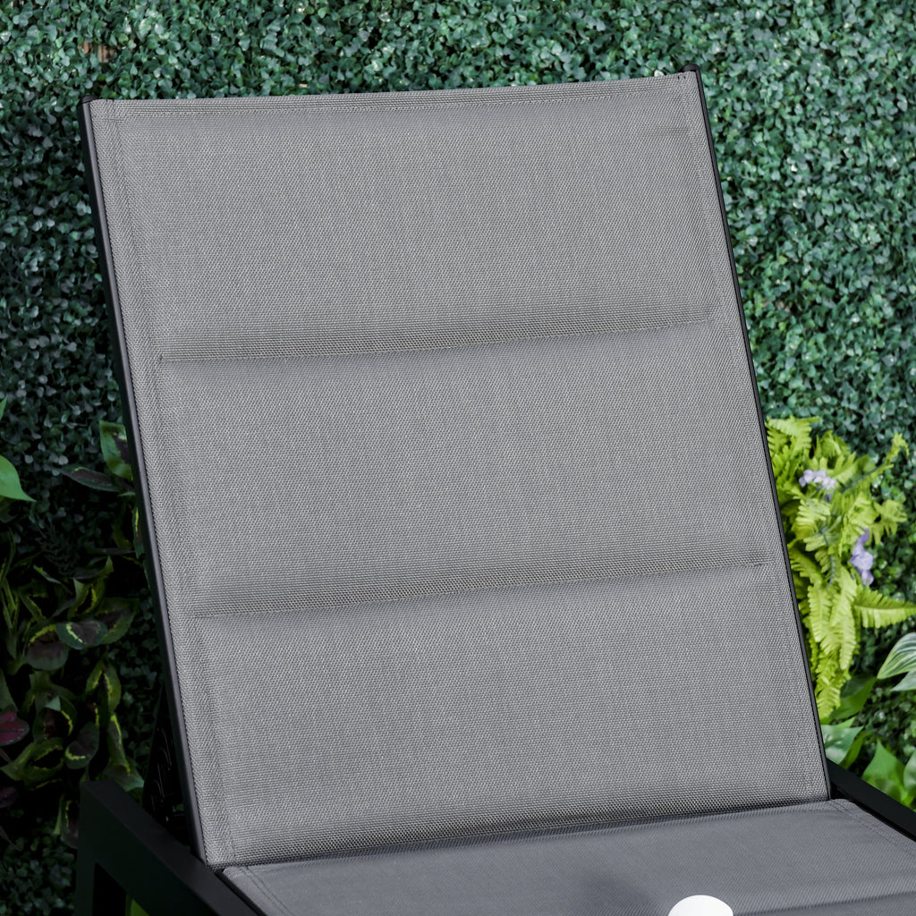 Outsunny 5-Level Reclining Garden Lounger with Padded Cover