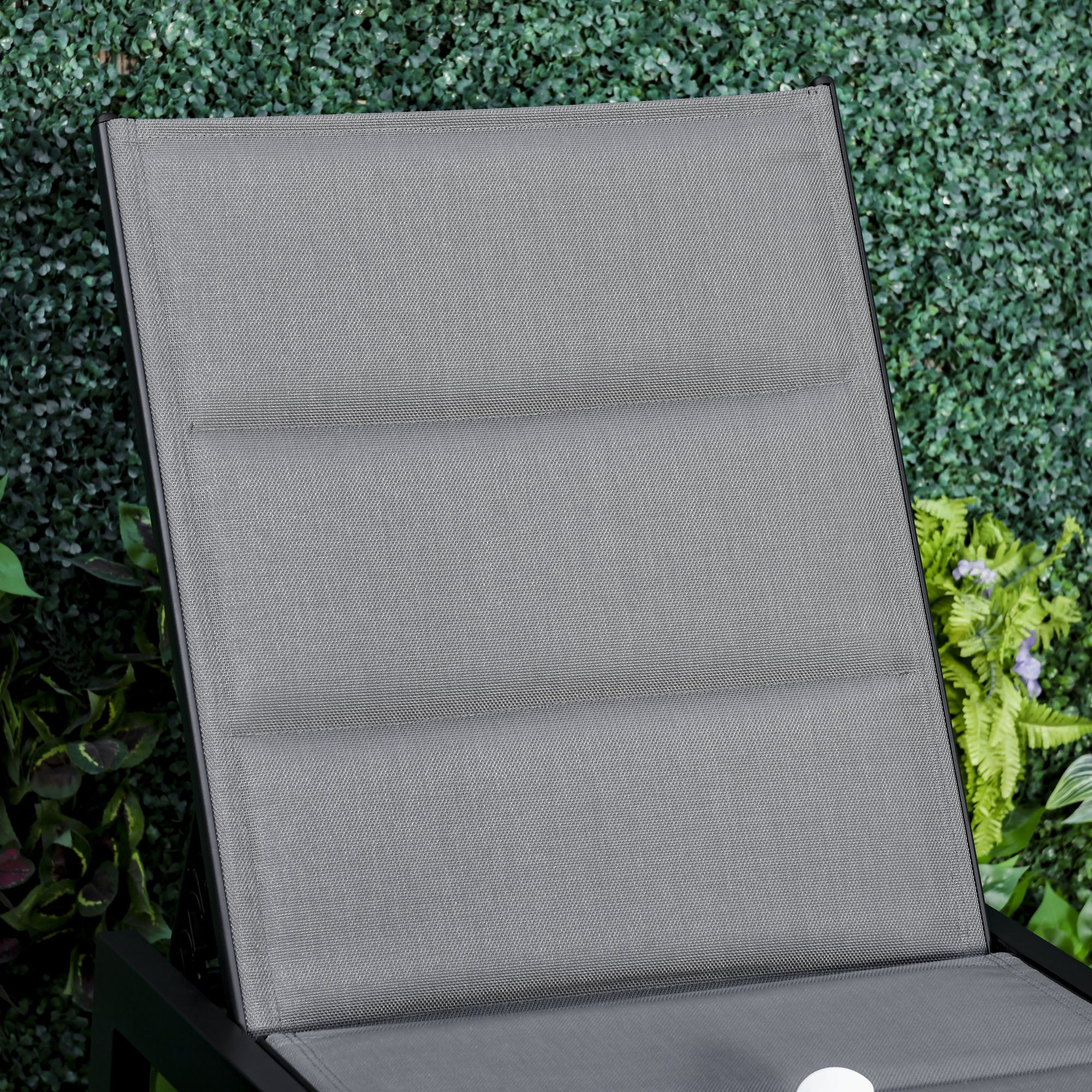Outsunny 5-Level Reclining Garden Lounger with Padded Cover