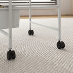 HOMCOM Multipurpose Trolley with 3 Removable Baskets and Wheels for Kitchen and Office in Steel and PP, White - Borgè