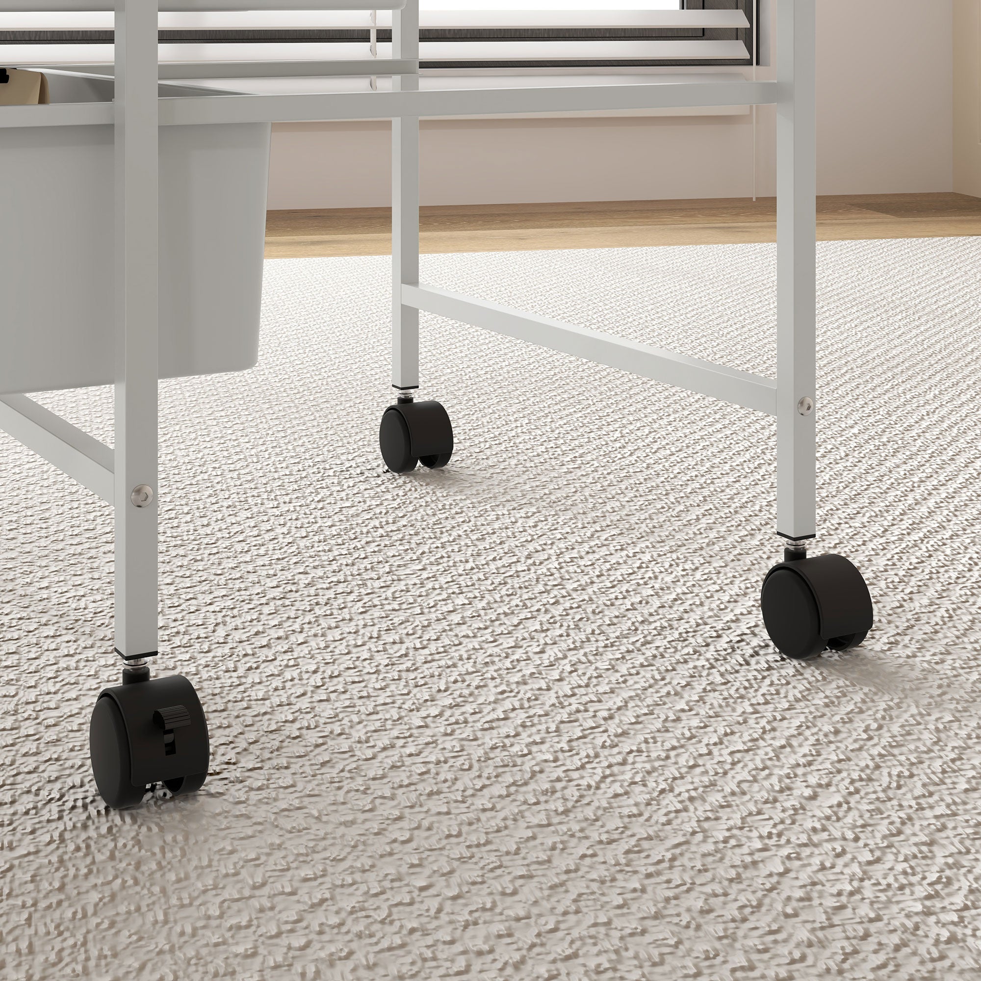 HOMCOM Multipurpose Trolley with 3 Removable Baskets and Wheels for Kitchen and Office in Steel and PP, White - Borgè