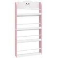 AIYAPLAY Montessori Bookshelf for Children Ages 3-6 with Cotton Candy Theme, 4 Wooden Shelves, for Children's Bedroom, Pink
