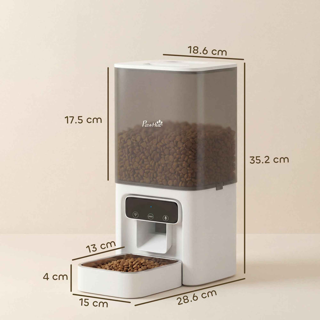 PawHut 4.5L Automatic Cat Food Dispenser with APP and Voice Recorder