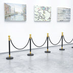 Stainless Steel Path Markers with 1.5 m Black Velvety Rope and Fillable Base, Ø32x96 cm