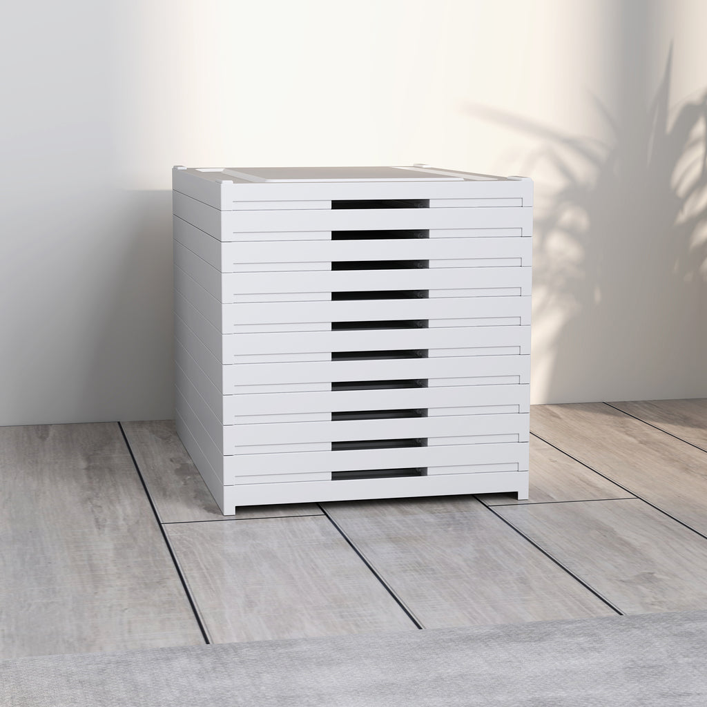 HOMCOM Slim Folding Shoe Rack with 10 Shoe Compartments, Space-Saving Shoe Cabinet with Transparent Panel, No Assembly Required, White