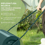 Outsunny 63L Lawn Roller with Scraper Blade, Metal, 123x58x40 cm, Dark Green