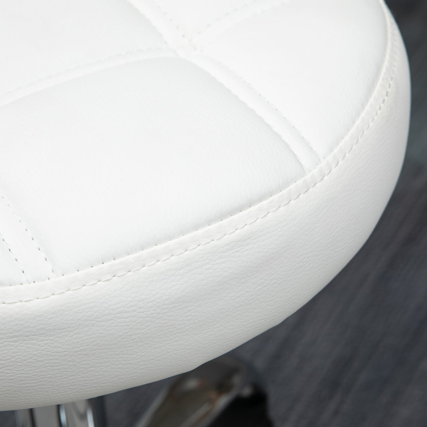 White Beauty | Tattoo Round Swivel Stool with Wheels, Adjustable Height and Eco Leather Cover, Black - Borgè