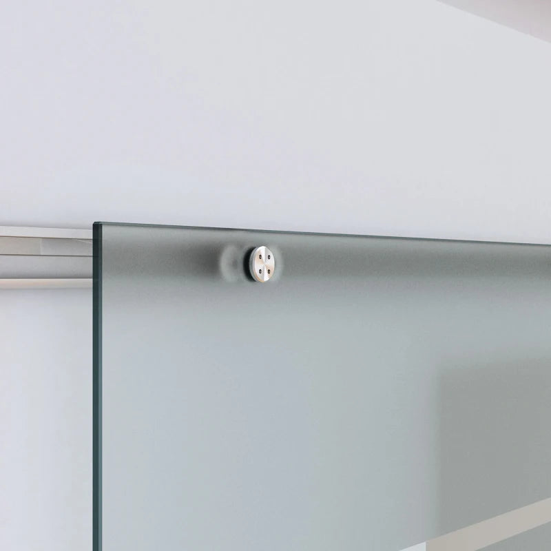 Internal Sliding Door in Frosted and Satin Glass with B3 Aluminum Track for Bathroom Kitchen Study Glass 205x 90x 0.8cm