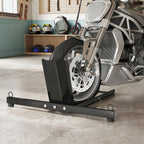 Motorcycle Wheel Chock, 14-Level Adjustable Bracket for Wheels Ø34-84 cm, Black