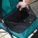 Folding Dog Stroller for Small Dogs, Swivel Wheels with EVA Brake and Safety Leash, 65x42x94cm Green