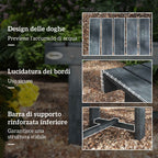 Outsunny 2-Seater Waterproof Garden Bench in Fir Wood, 110x38x35 cm, Grey