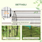 Pawhut cage for outdoor rabbits and interior with a house with roof, 220x85x103cm, green - Borgè