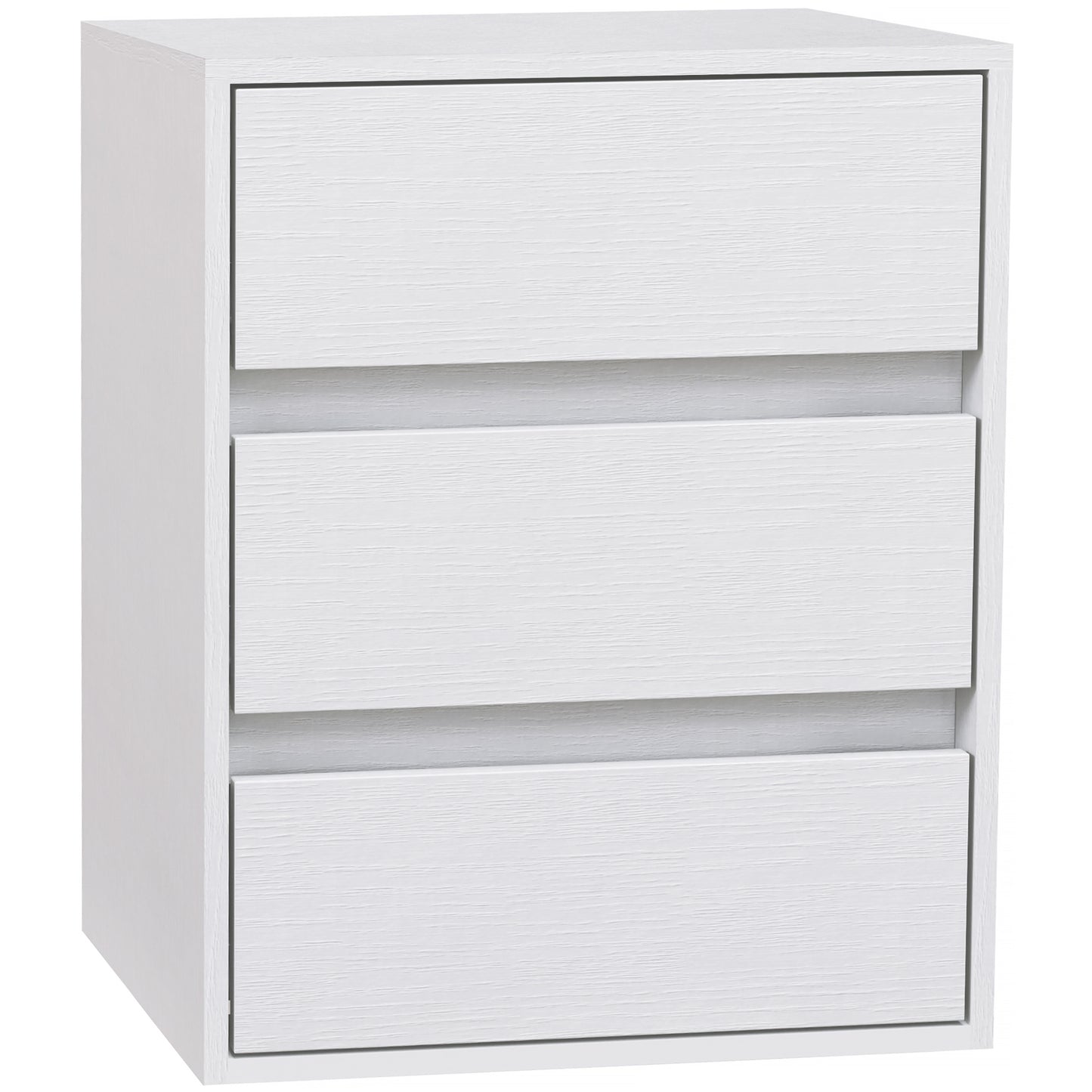 Modern 3-Drawer Chest of Drawers in White Wood, 40x30x50.5 cm