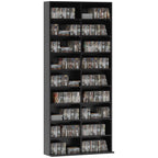 CD Rack with 14 Adjustable Shelves, 640 CDs/360 DVDs Capacity, 78.5x24x175 cm, Black