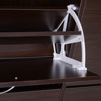 Space-Saving 24 Pair Shoe Rack with Adjustable Shelves and 4 Drawers, Wooden, 120x24x81cm, Brown