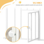 PawHut Adjustable Dog Gate with Small Door and Automatic Closure, 74-101x104cm, White
