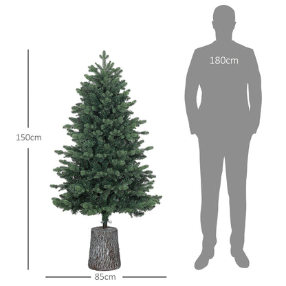 CHRISTMAS TREE - Artificial Christmas Tree 150cm Realistic with 994 Branches and Resin Base, Green