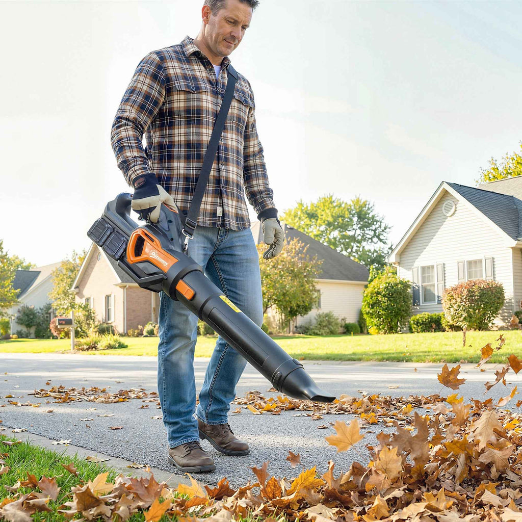 Outsunny 20V Cordless Leaf Blower, 900W Brushless Motor, 3 Speed Levels, Turbo Boost, Battery Charger