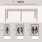 Vintage Style Upholstered Bedside Bench in Fabric and Wooden Legs, 117x40x48