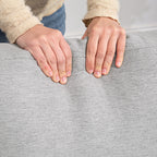 Modern and Space-Saving 2-Seater Sofa in Linen Effect Fabric, 136x77x86 cm;, Light Grey