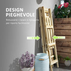 Outsunny 3-Tier Vertical Plant Stand with Fir Slats, 100x36x112 cm, Wood Color