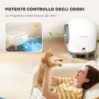 Self-Cleaning Cat Litter Box 1-5 kg with Fragrance Box and Bags, PP, 55.5x51x58.5 cm, White and Grey