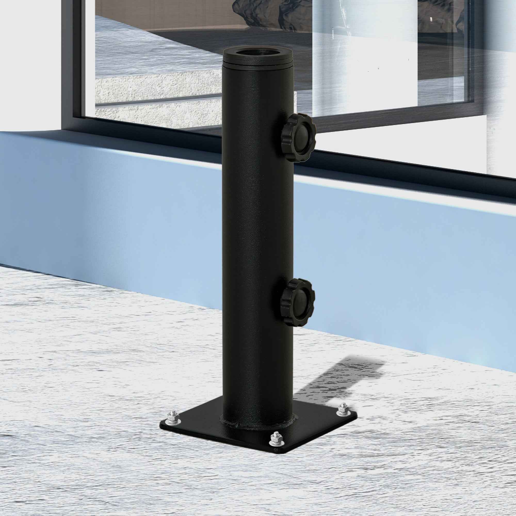 Outsunny Patio Umbrella Stand, Umbrella Base for Patio, Deck, Garden and Yard, Black