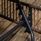 Outsunny set 2 sunbaths with padded cushions and table in rattan pe, brown and beige - Borgè