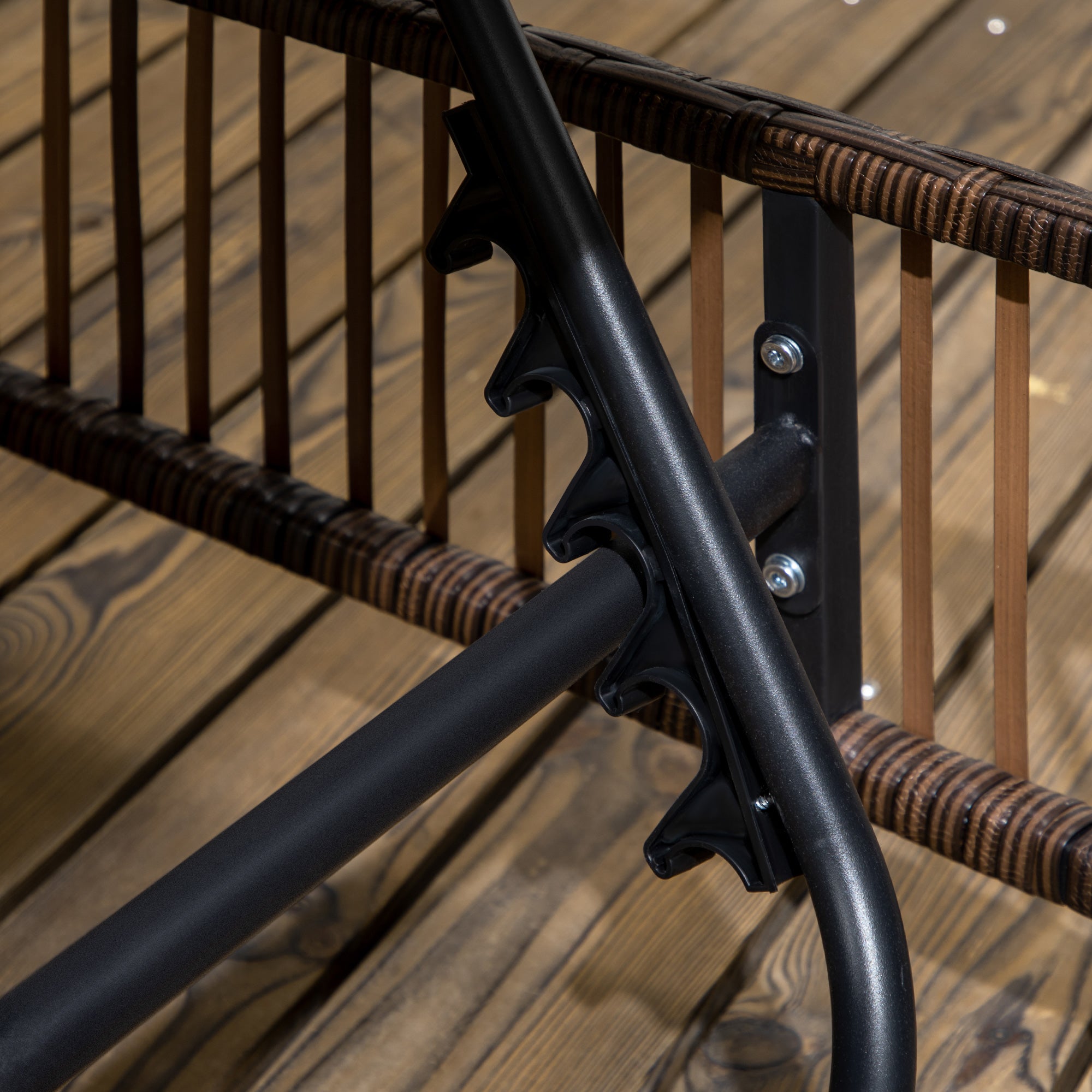 Outsunny set 2 sunbaths with padded cushions and table in rattan pe, brown and beige - Borgè