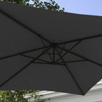 Decentralized Garden Umbrella with Cross Base and Crank Opening, 294x193cm, Gray - Borgè