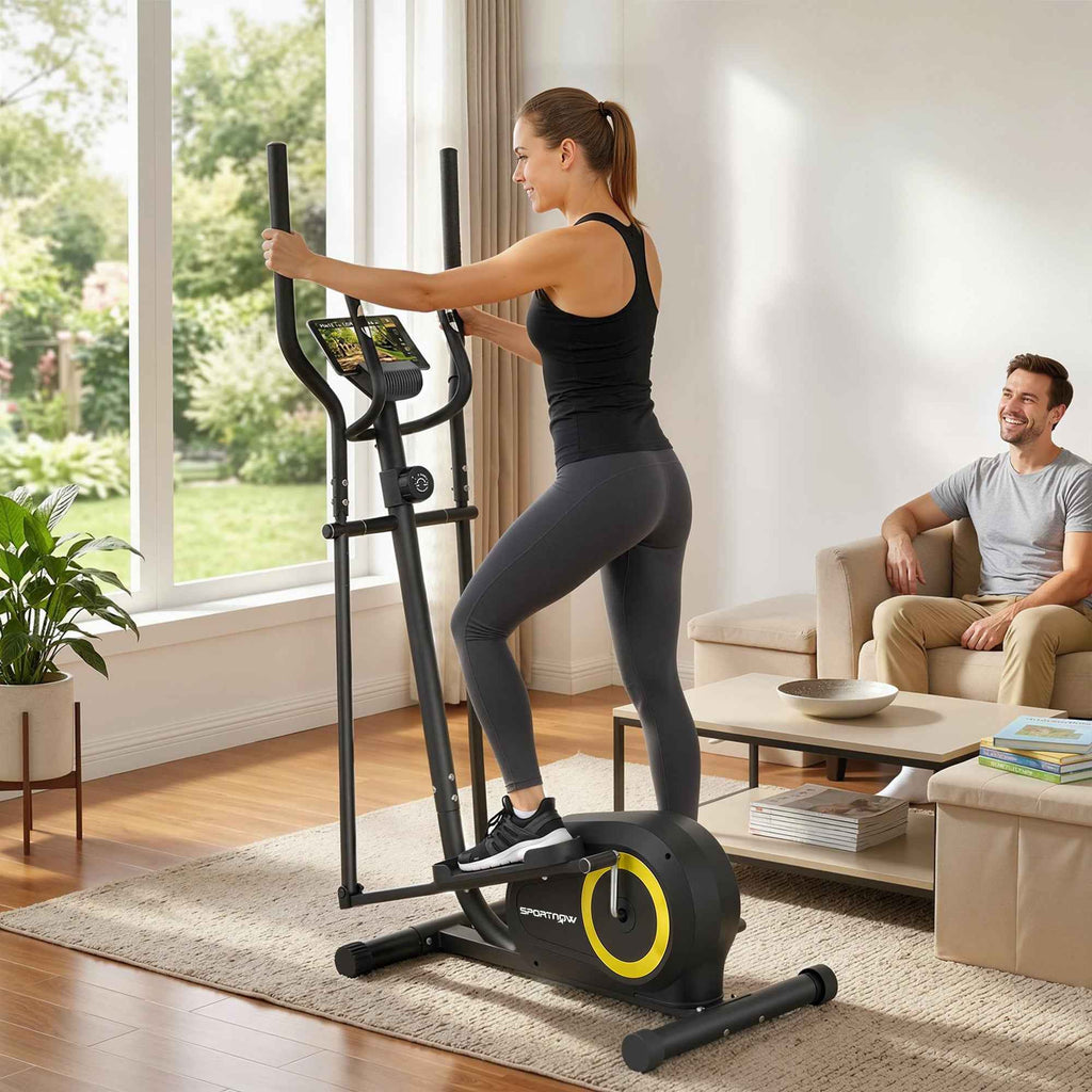 SPORTNOW Elliptical Home Trainer, Silent Magnetic, App Compatible