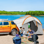 Outsunny 3-Door Waterproof Car Tent in Polyester, PE and Fiberglass, 239x210x210 cm, Gray and Orange - Borgè