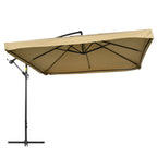 Garden Umbrella with Tilting Arm with Crank Opening and Mosquito Net, 3x3 m, Beige