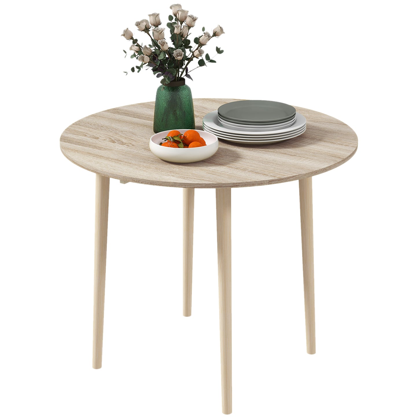 HOMCOM Modern Folding Table for Kitchen and Living Room, in Chipboard, Ø89x73.5 cm