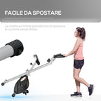 8-Level Magnetic Folding Exercise Bike with LCD Display, Wheels and Adjustable Seat, Grey and Black