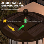 Outsunny Set of 2 Solar Street Lights with 6-Hour Battery Life and Ground Anchoring, in Stainless Steel and ABS, 23.5x23.5x184 cm, Black