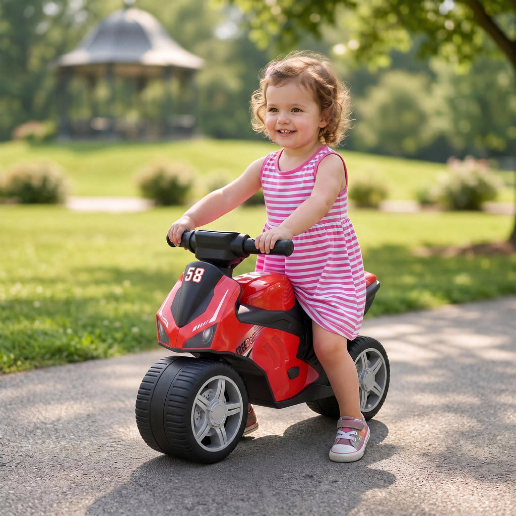 AIYAPLAY Balance Bike Without Pedals with Music for Children 18-36 Months, Red
